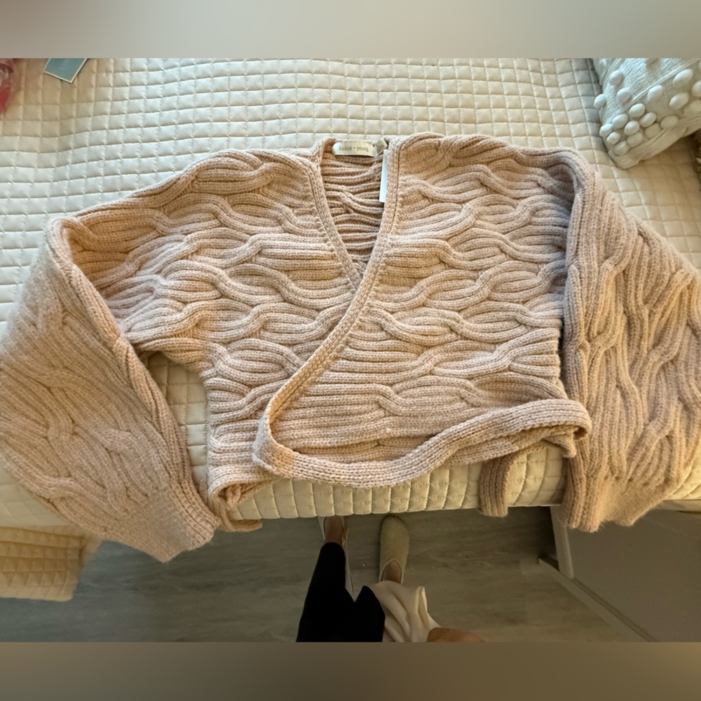 NWT Anthropologie cropped wrap sweater